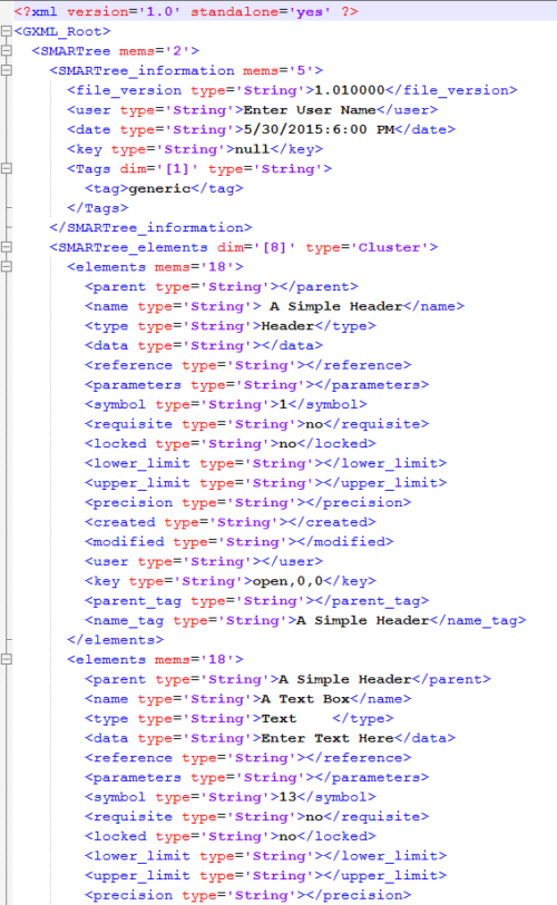 XML Format – SMARTree Software